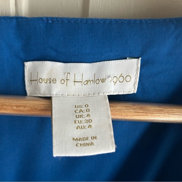 Revolve House of Harlow 1960 Blue Puff Sleeve Mini Pleated Dress - Size 0 - Picture 6 of 11